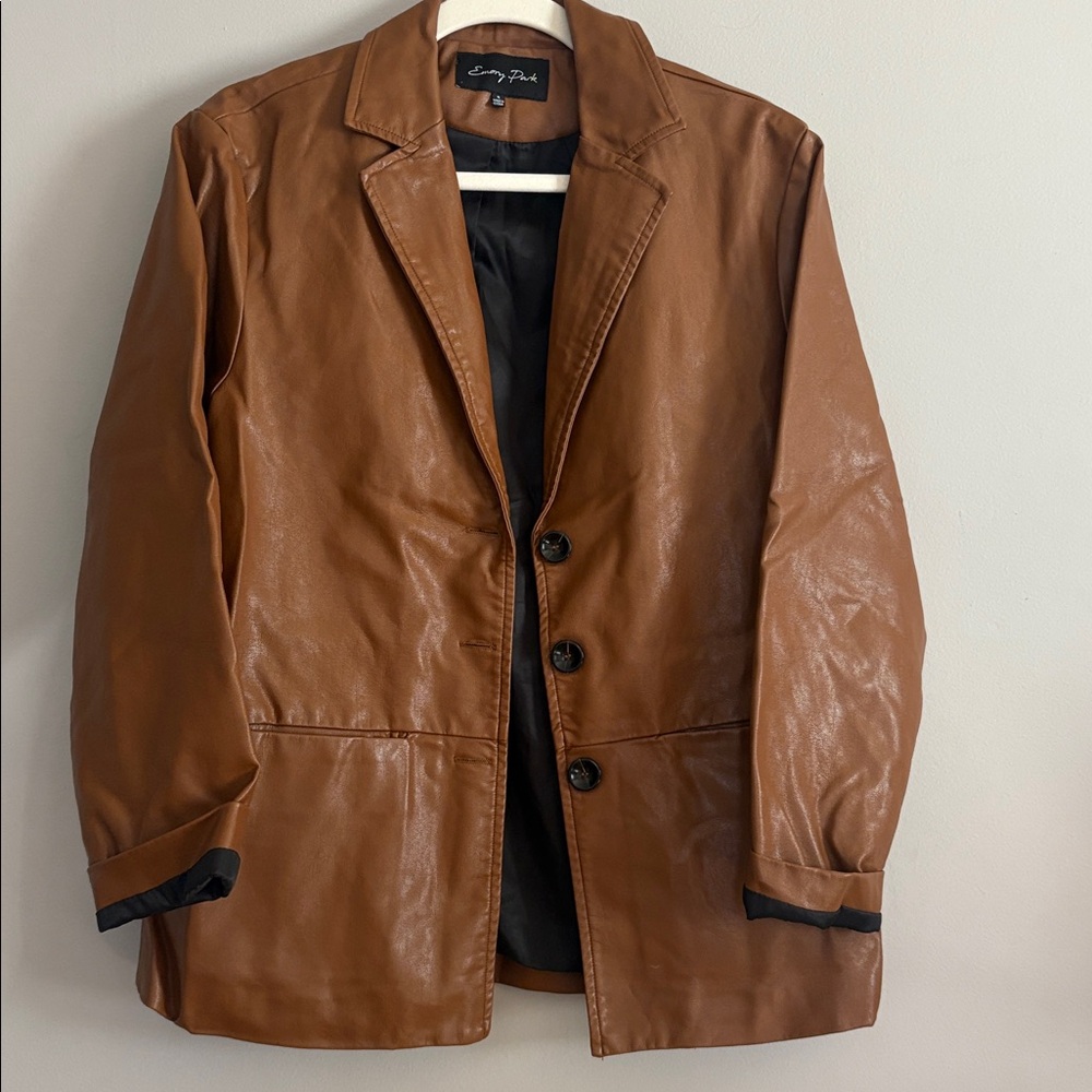 Emory Park Tan Faux Leather Jacket